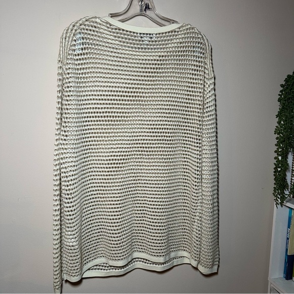 COS Cream Knit Fishnet Coverup Long Sleeve Tunic Sweater Size Small - Picture 14 of 15